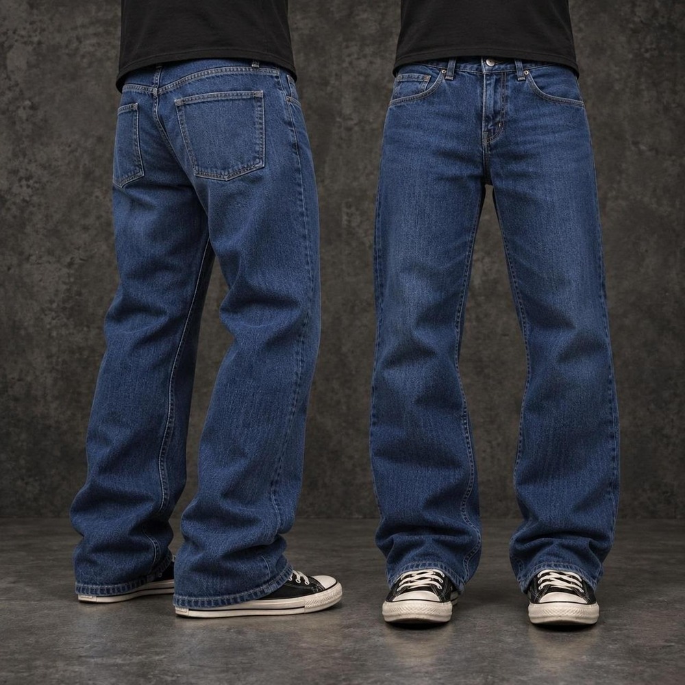 36x30 Blue Straight Relaxed Jeans Y2K Vintage